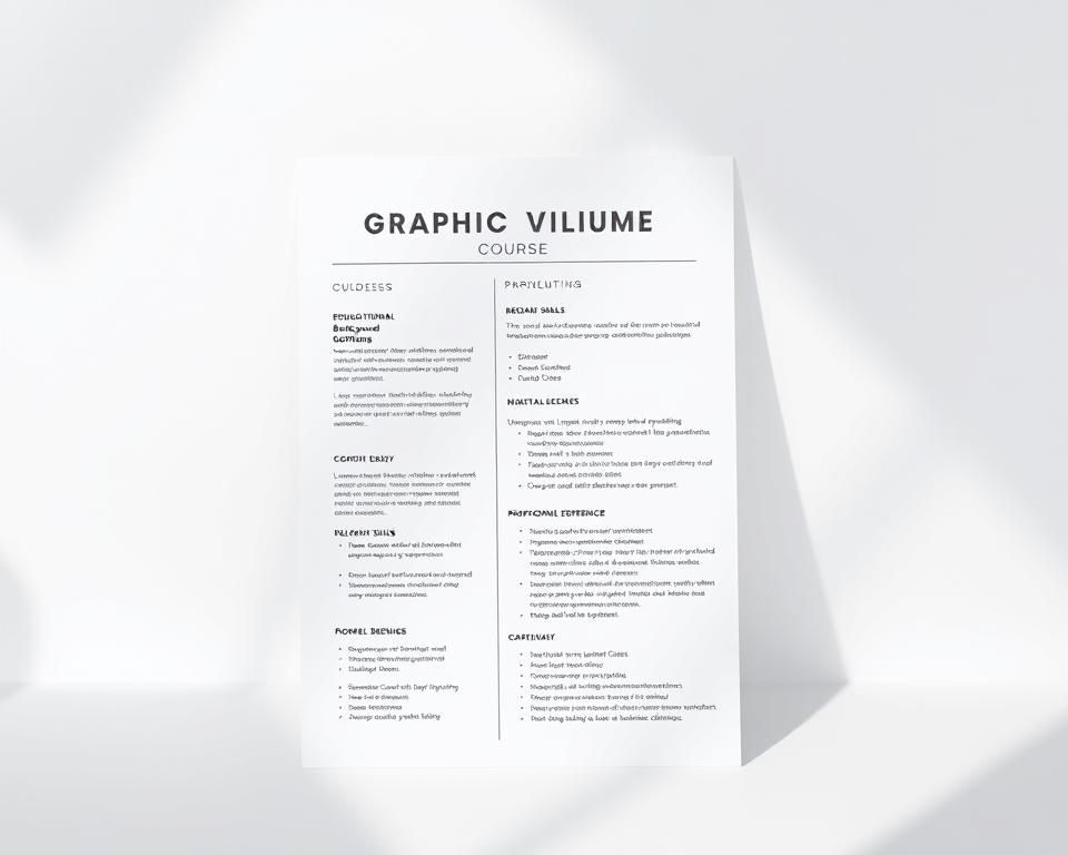 currículo de curso de design gráfico